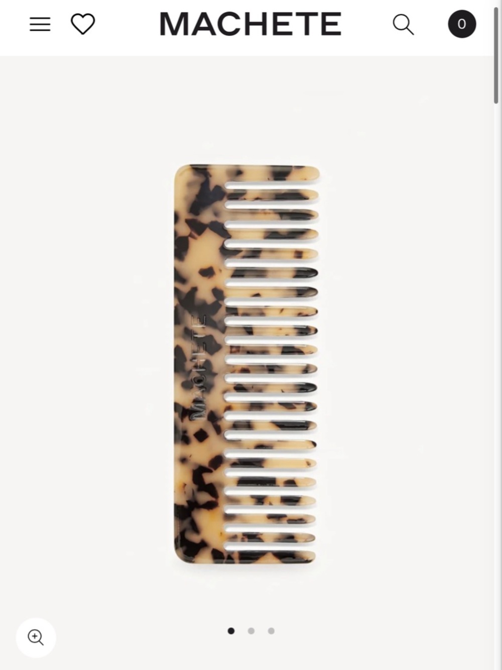Machete No. 2 Comb Tortoiseshell with Pouch